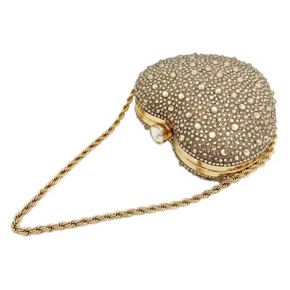 Heart Shaped Clutch/Evening Bag w Crossbody Strap - Picture 3 of 6
